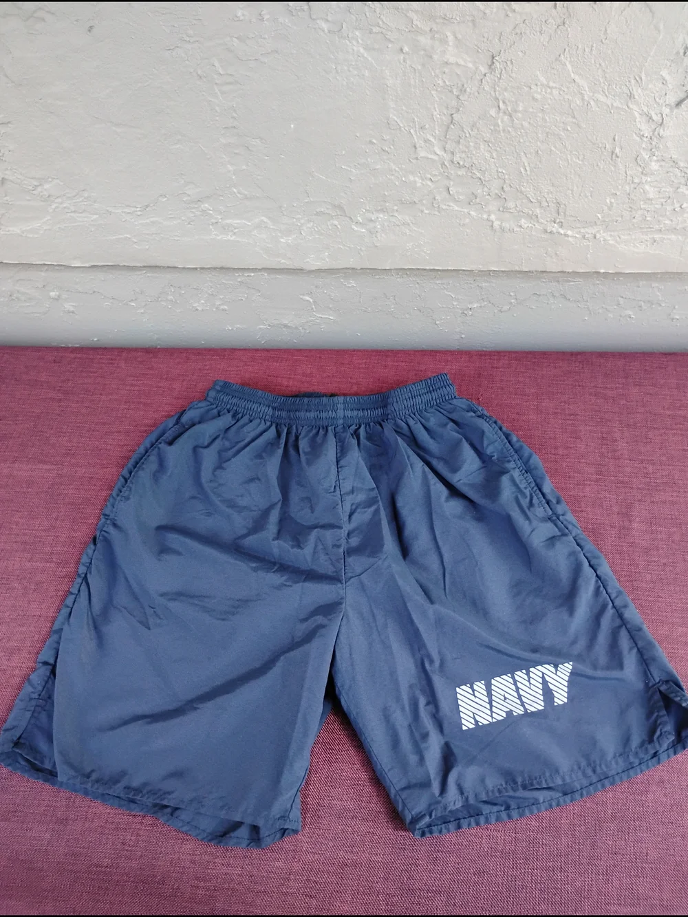 Official NAVY Men's Athletic Shorts Navy Blue Size Small